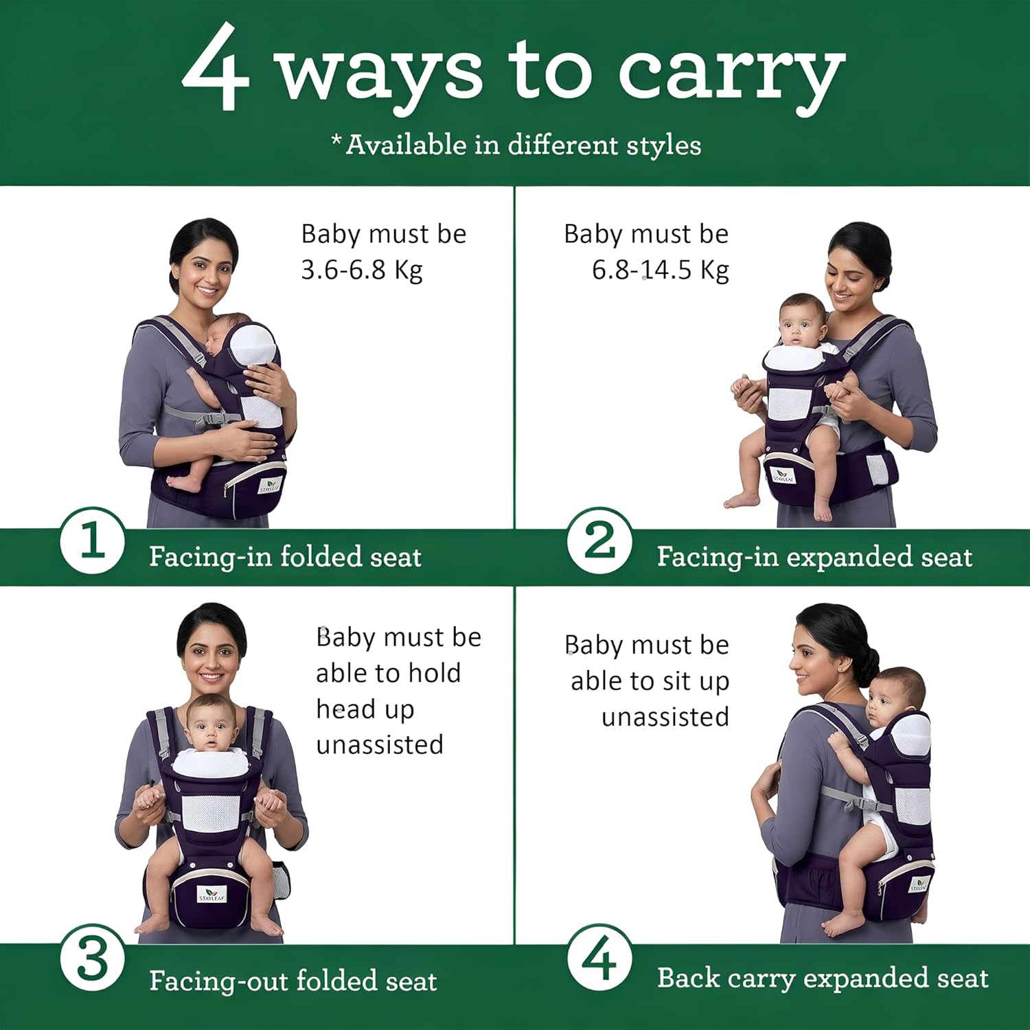 Premium 6-in-1 Baby Carry Bag for Newborn to Toddler