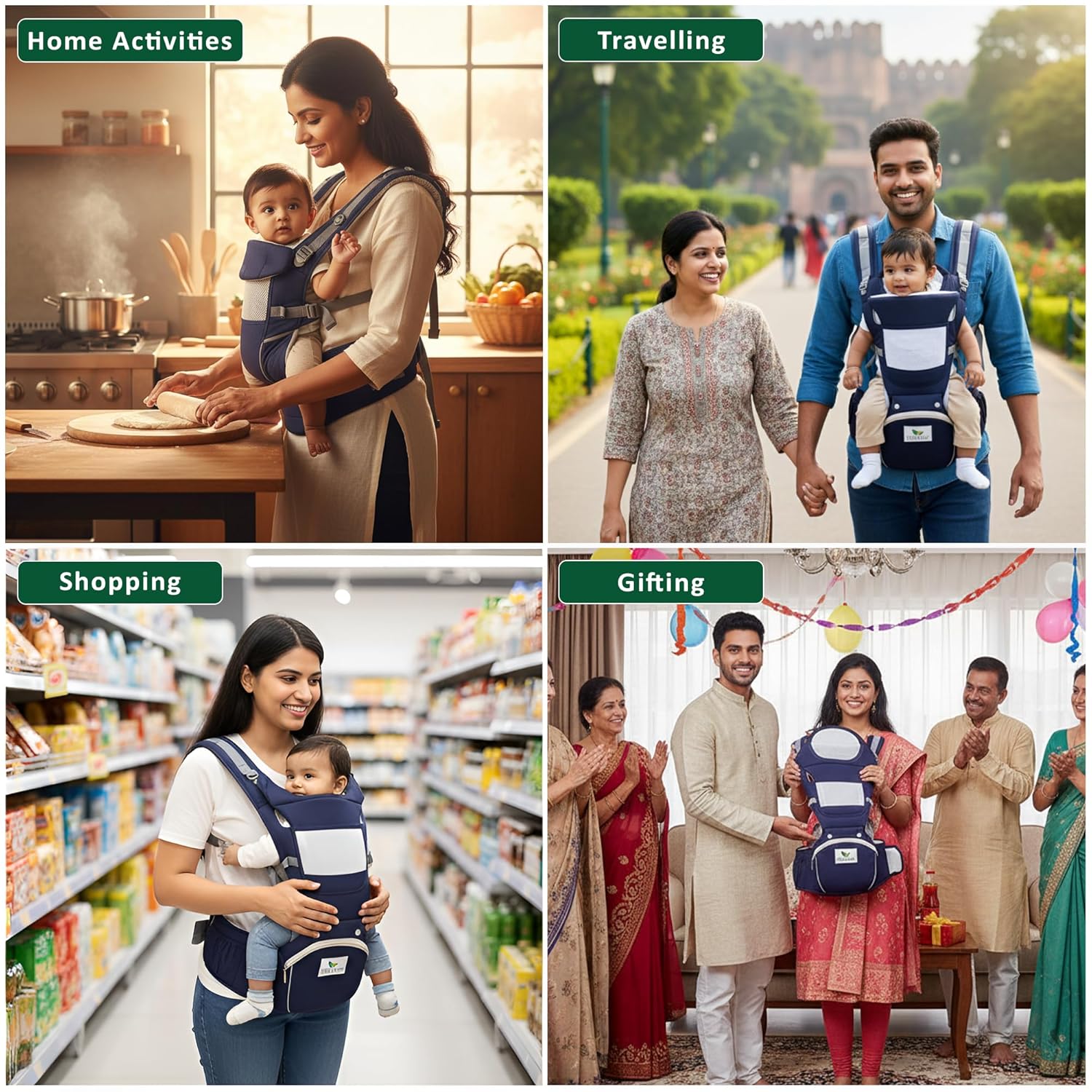 Premium 6-in-1 Baby Carry Bag for Newborn to Toddler
