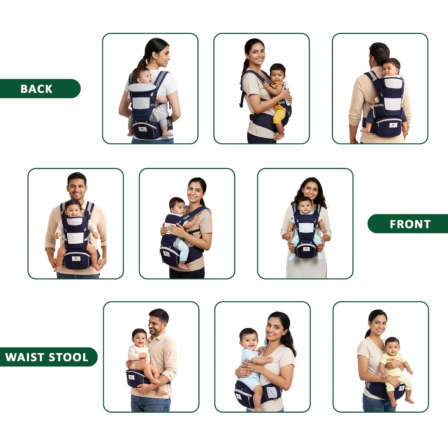 Premium 6-in-1 Baby Carry Bag for Newborn to Toddler